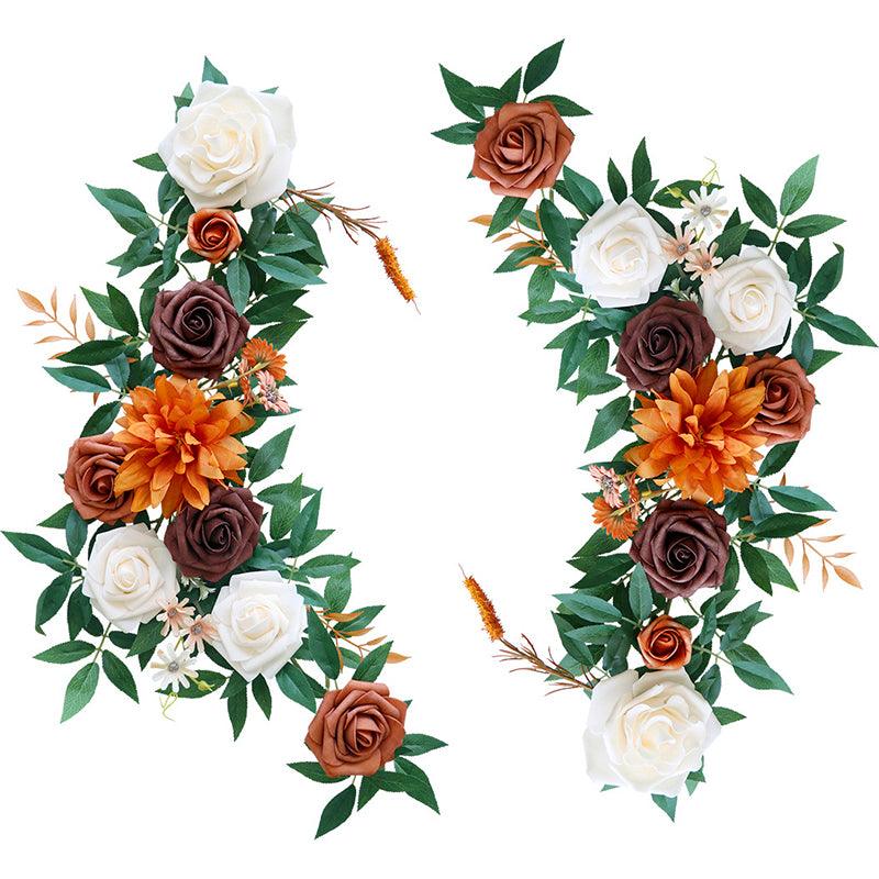 Simulated Huasen Series Outdoor Wedding Welcome Sign Corner Flower Chair Back Flower Decoration